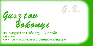 gusztav bokonyi business card