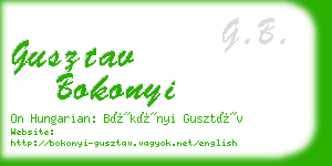 gusztav bokonyi business card